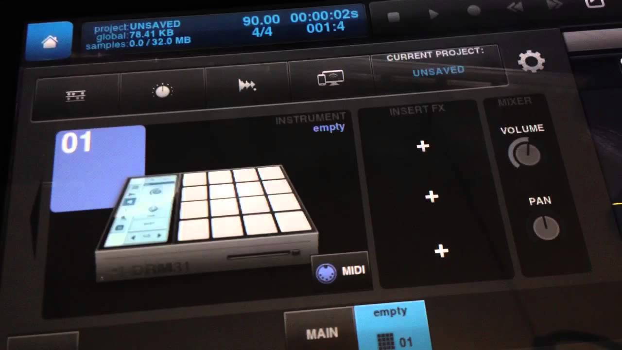 MPC1000 MIDI sequence by using iPad Beatmaker2
