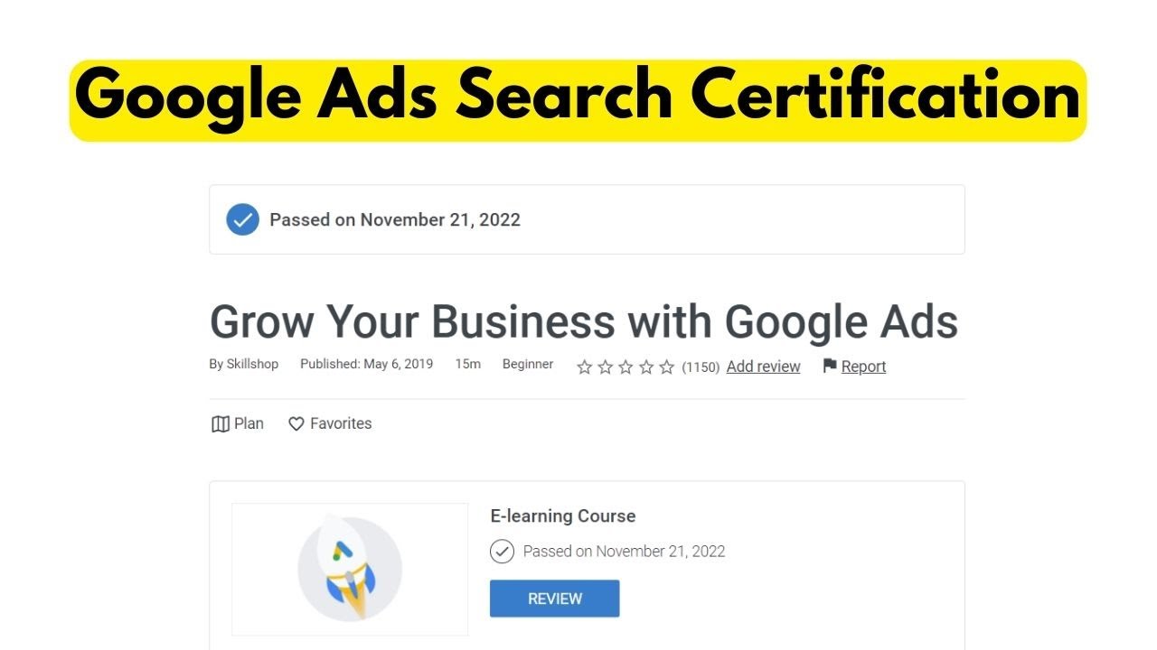 Google Ads Search Certification - Grow Your Business with Google Ads Exam