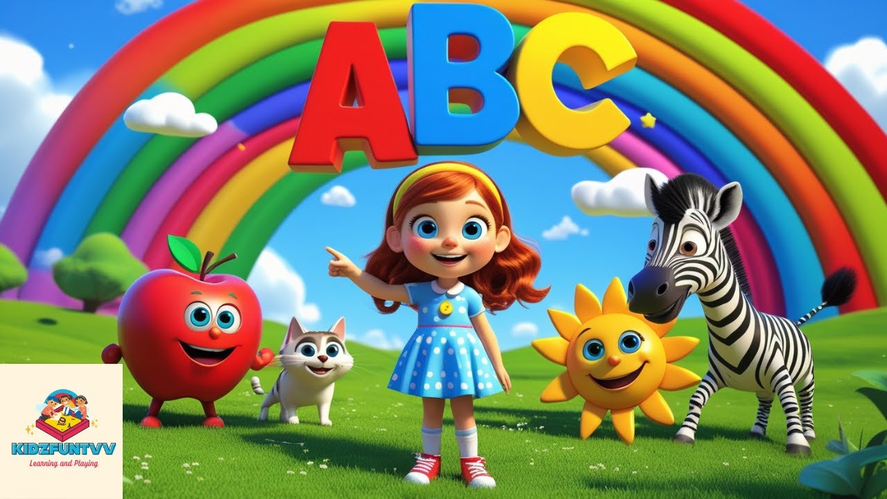 Learn the ABC Song with Luna! | AI nursery rhymes and songs for kids | @Kidzfuntvv