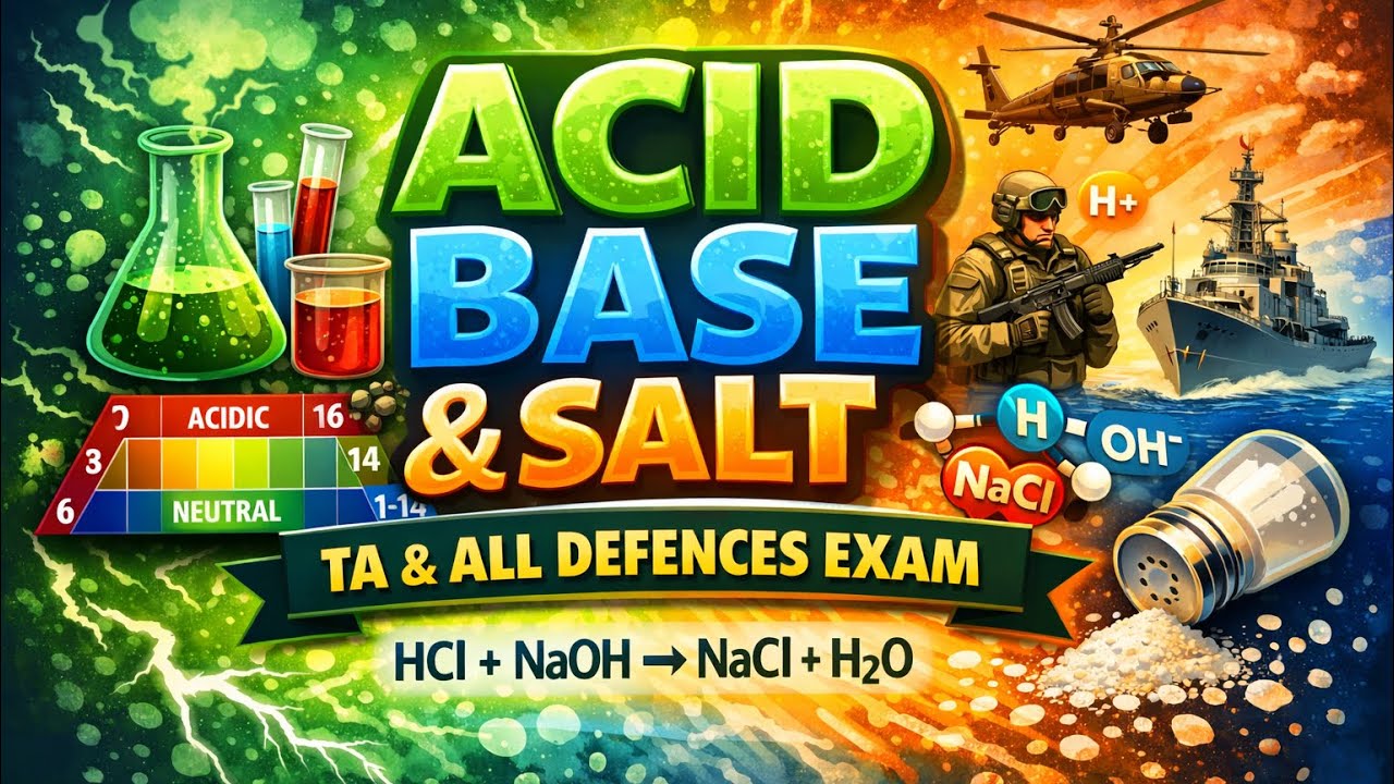 🔬 Acid, Base and Salt | TA & All Defence Exams | MCQs & Concepts #thepen9774 
