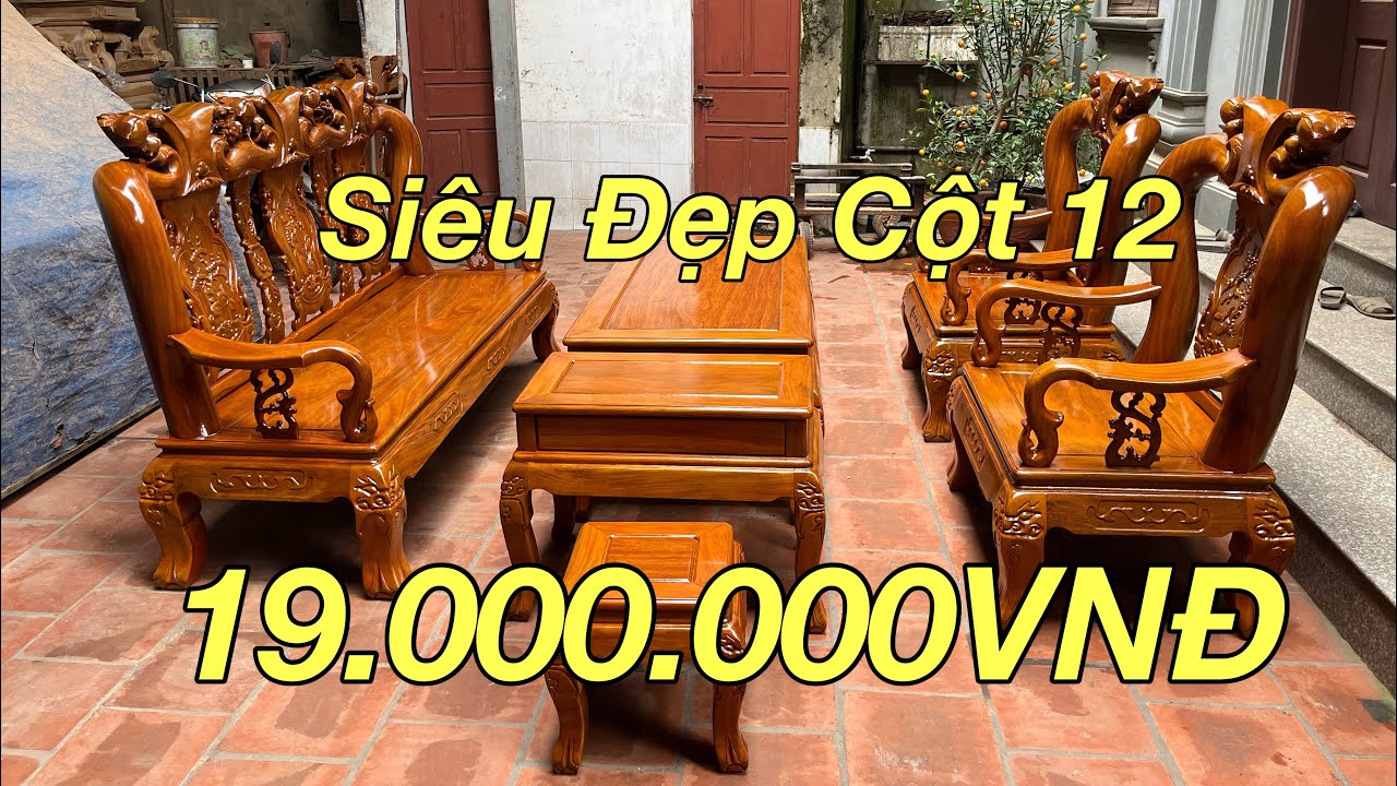 BÁO GIÁ CHỈ 19TR BỘ MINH QUỐC ĐÀO CỘT 12 GỖ LIM SƠN PU HOÀN THIỆN