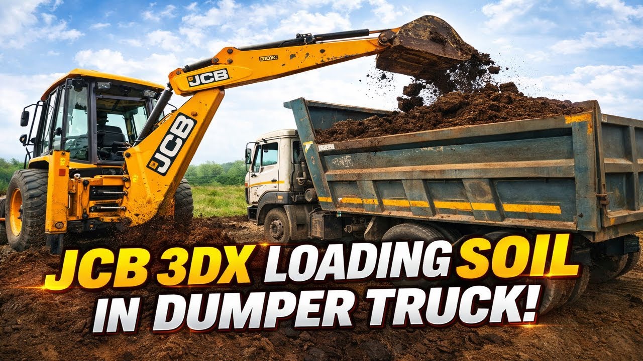 JCB is loading soil into the dumper truck #tractorvideo  #truckvideo #jcbvideo 