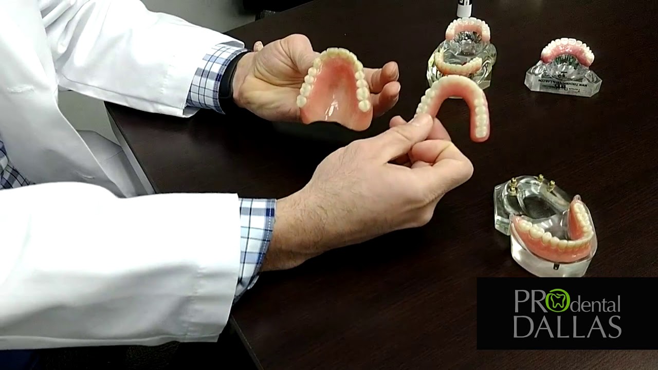 What is the difference between a denture, overdenture, & a hybrid?
