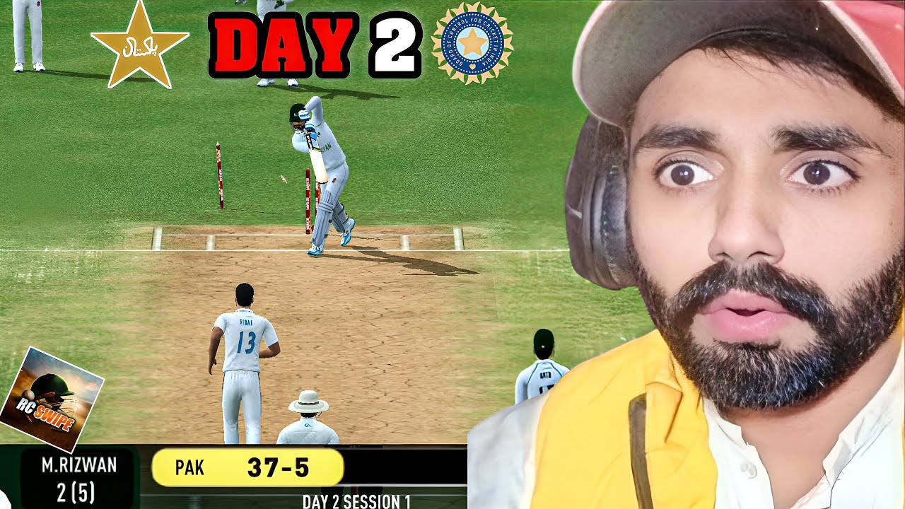 PAKISTAN BATTING FAARIK🤔1ST TEST PAKISTAN VS INDIA RC SWIPE GAMEPLAY IN HINDI URDU