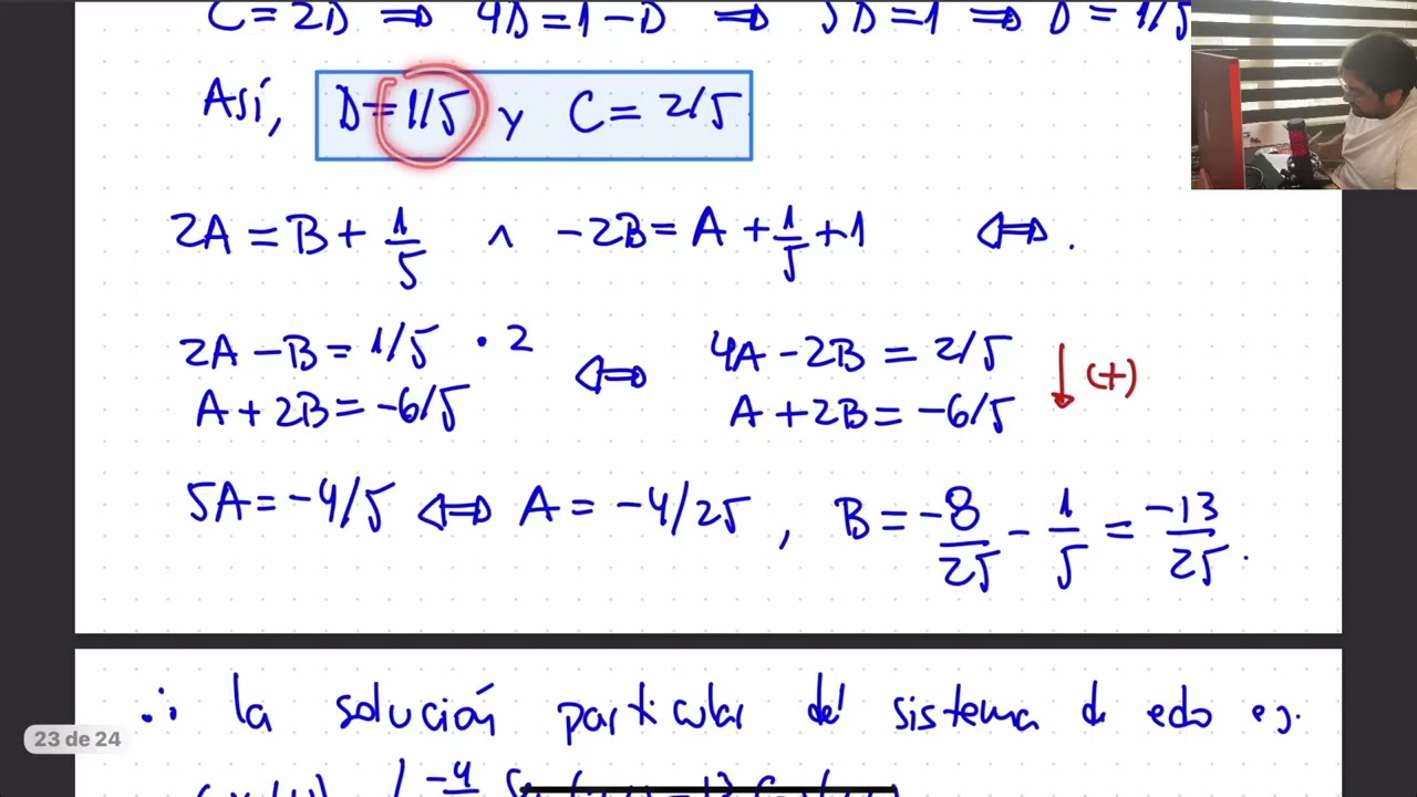 Cápsula 10 y 11, Solución de un sistema de edo no homogeneo.