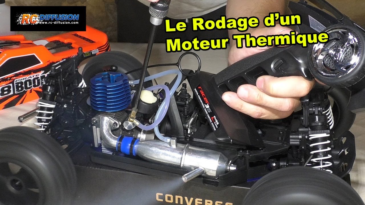 Rodage d'un moteur thermique d'une voiture radiocommandée