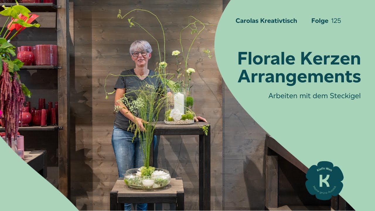 Florale Kerzenarrangements | Sommerabend | DIY Anleitung zum Mitmachen | Steckigel | Gesteck