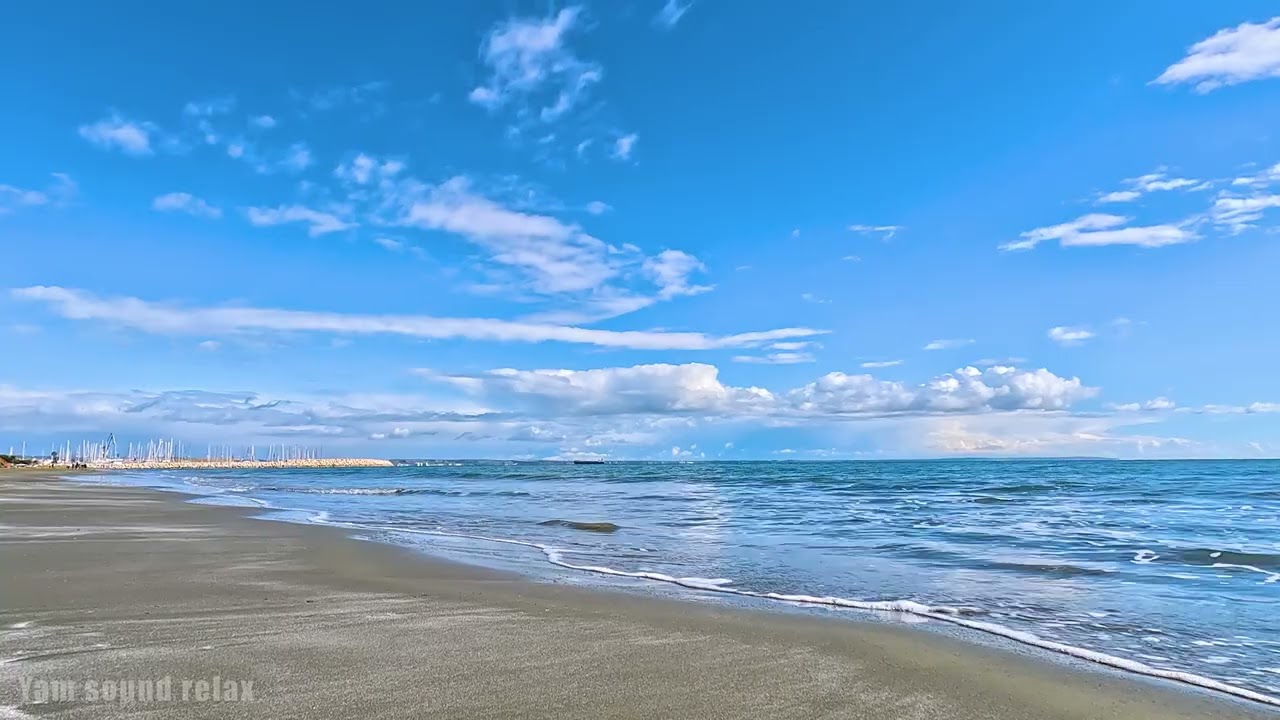 4K 1 Hour RELAXING WAVE SOUNDS, Sounds of Peace and Tranquility in the Mediterranean