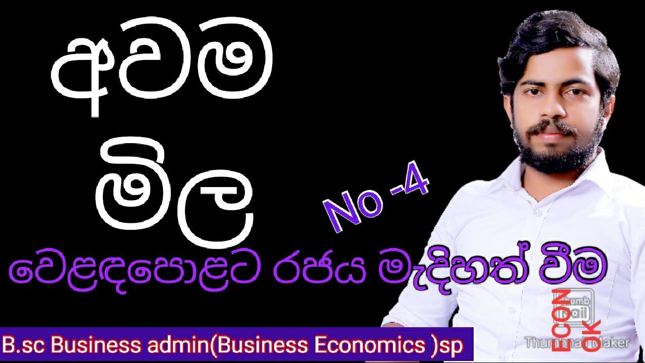 Minimum floor price in Sinhala/ Minimum price AL( අවම මිල සීමා පැනවීම)| awma mila| Econ