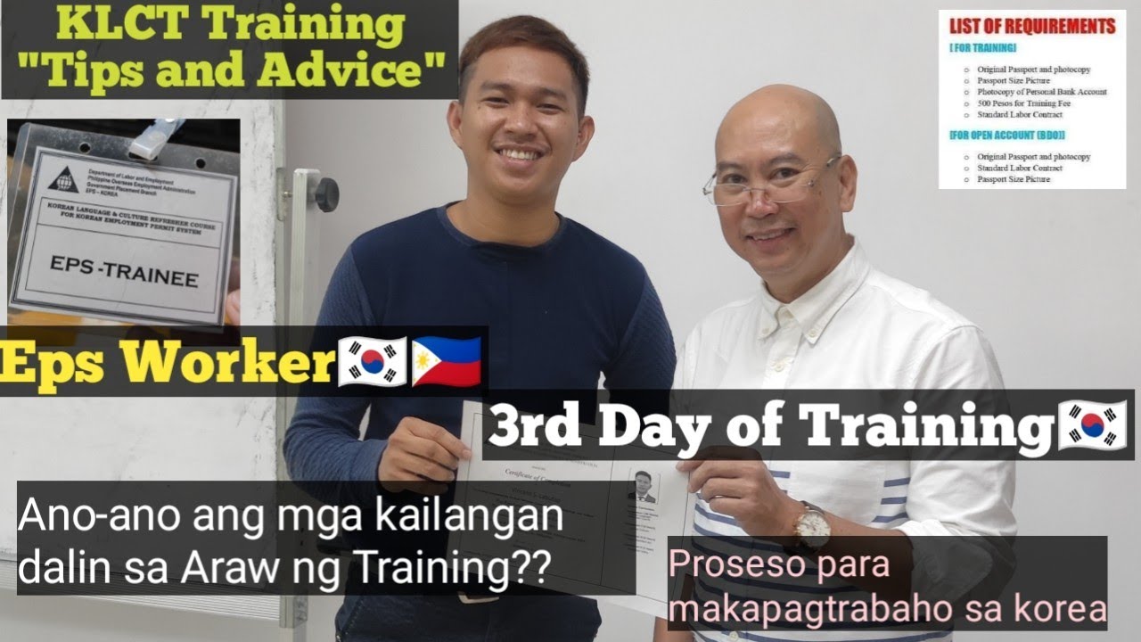 3rd Day of Korean Language and Culture Training Mga Dapat dalin sa Araw ng Training Tips and advice