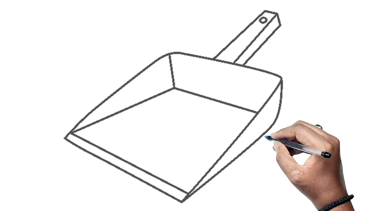 How To Draw A Dustpan Step By Step  Drawing Tutorial