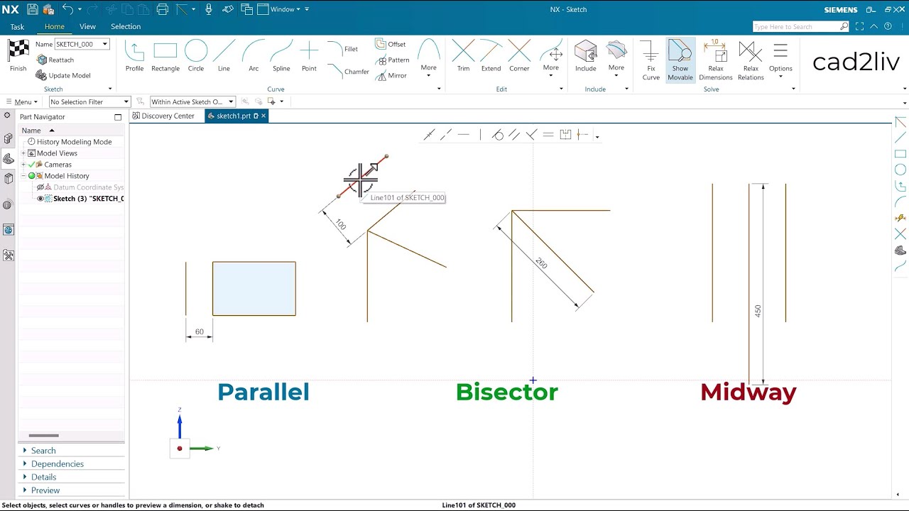 Derived Line| How to use Derived Line in NX| NX CAD| cad2liv