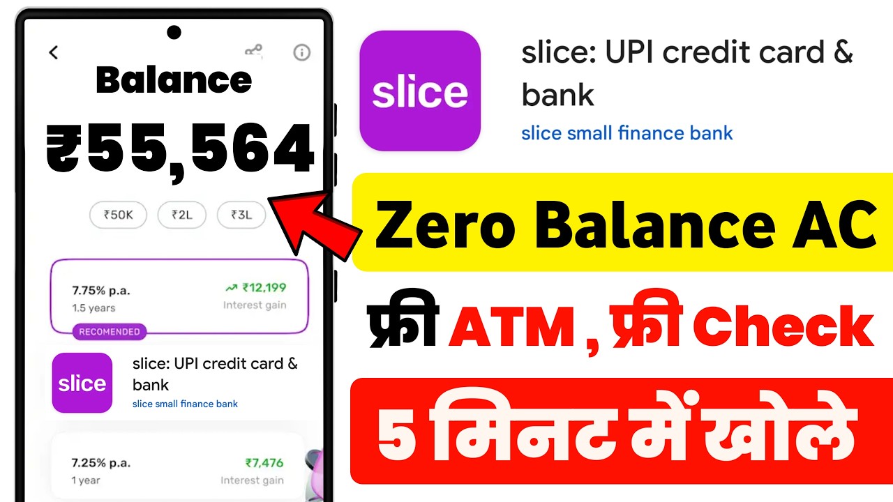 Slice Bank Account Opening | Slice Savings Account | Slice Account Opening | Zero Balance Account