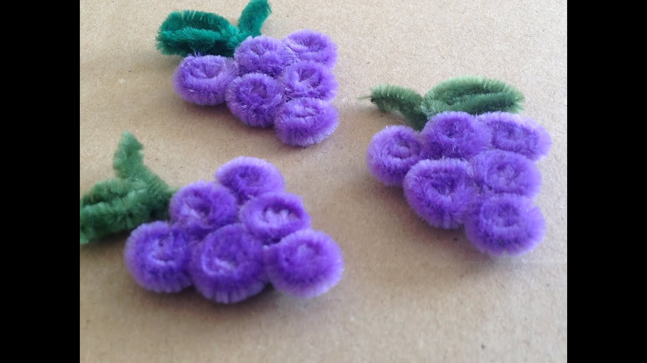 UVAS HECHAS CON LIMPIA PIPAS .- PIPE CLEANER GRAPES .