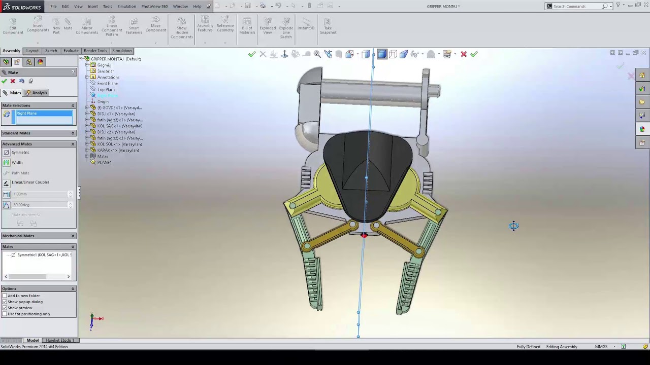 SolidWorks | Simetrik Hareket İlişkisi