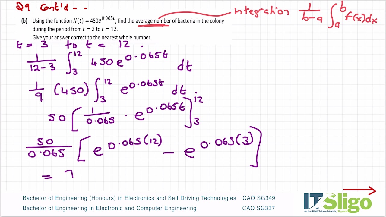 Integration Q9 2020 Paper 1 Leaving Cert Higher Level Maths