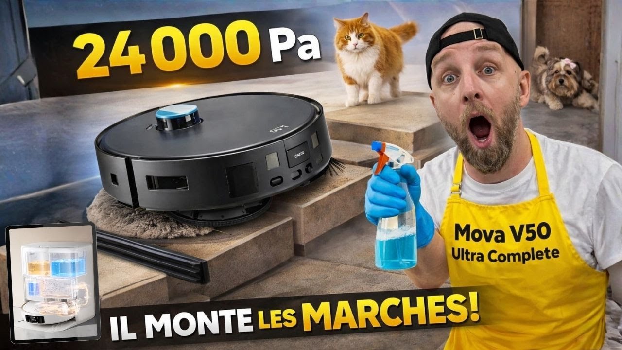 MOVA V50 Ultra Complete, LE robot aspirateur laveur ultime pour animaux avec lavage à 50°C
