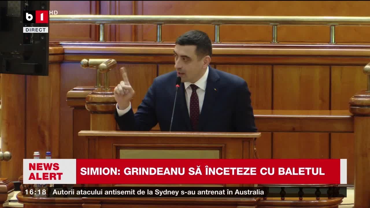 GEORGE SIMION, SCANDAL LA MOȚIUNEA &Icirc;MPOTRIVA LUI RADU MARINESCU. B1TV_22 dec. 2025