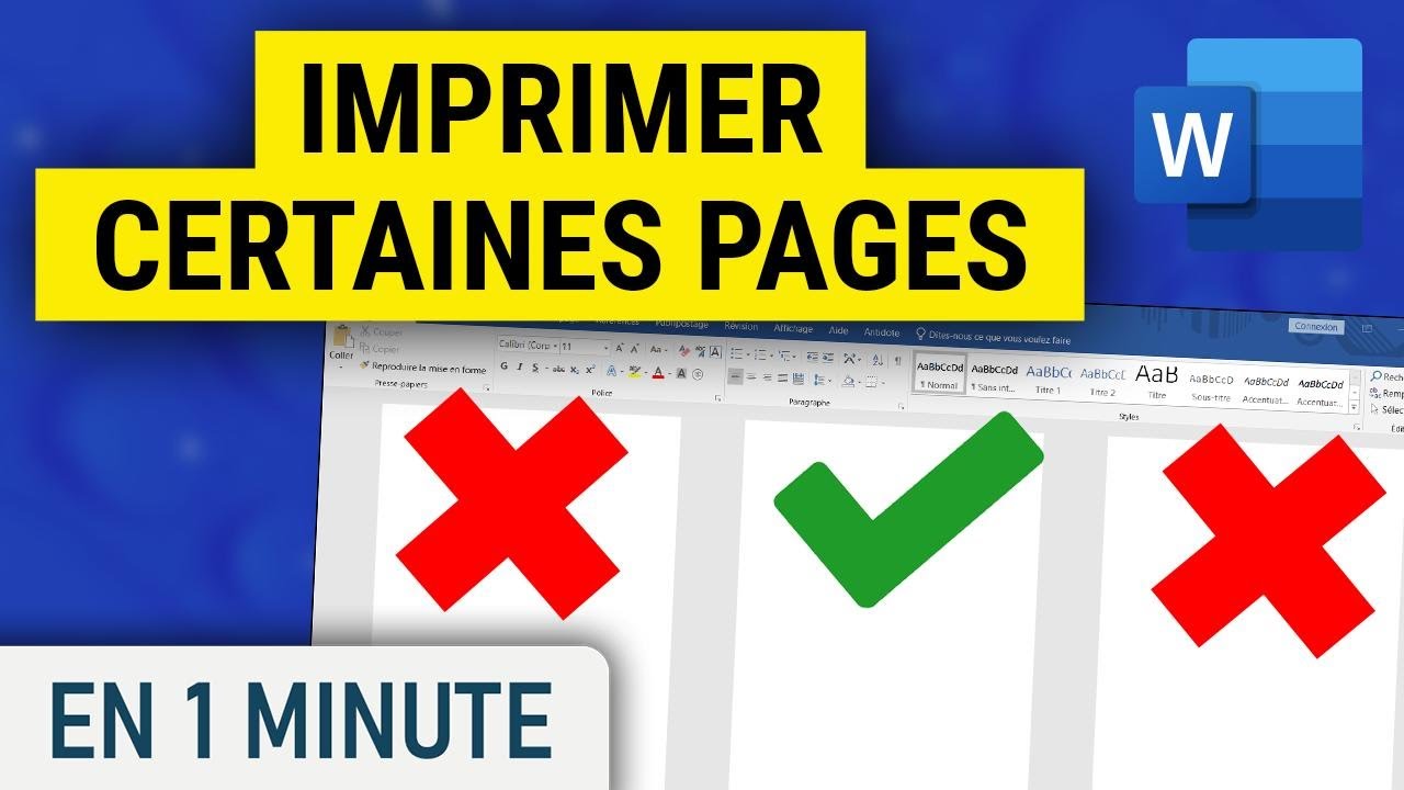 Imprimer uniquement certaines pages sur Word