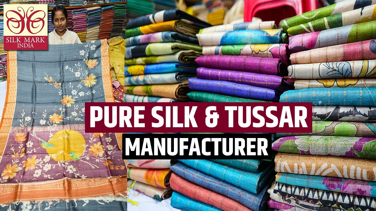 Pure Tussar Silk Sarees (Zari Border / Zari Checks / Plain) & Pure Silk Saree Manufacturer