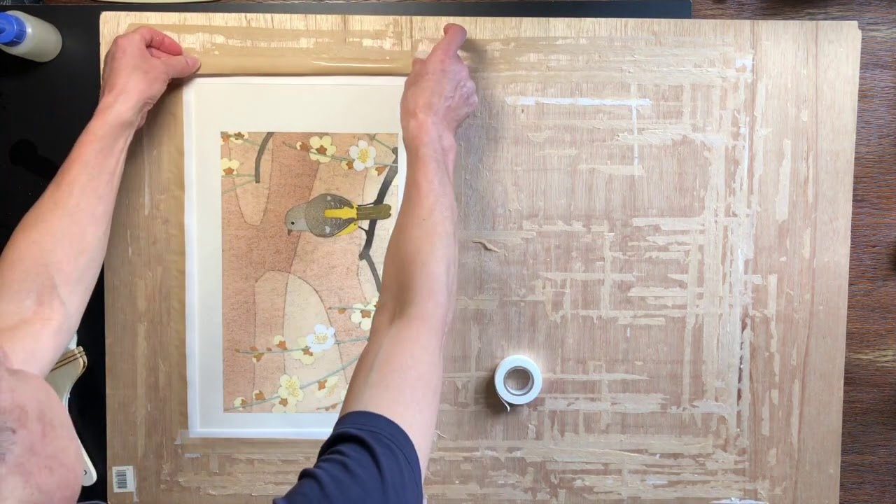 水張り drying prints