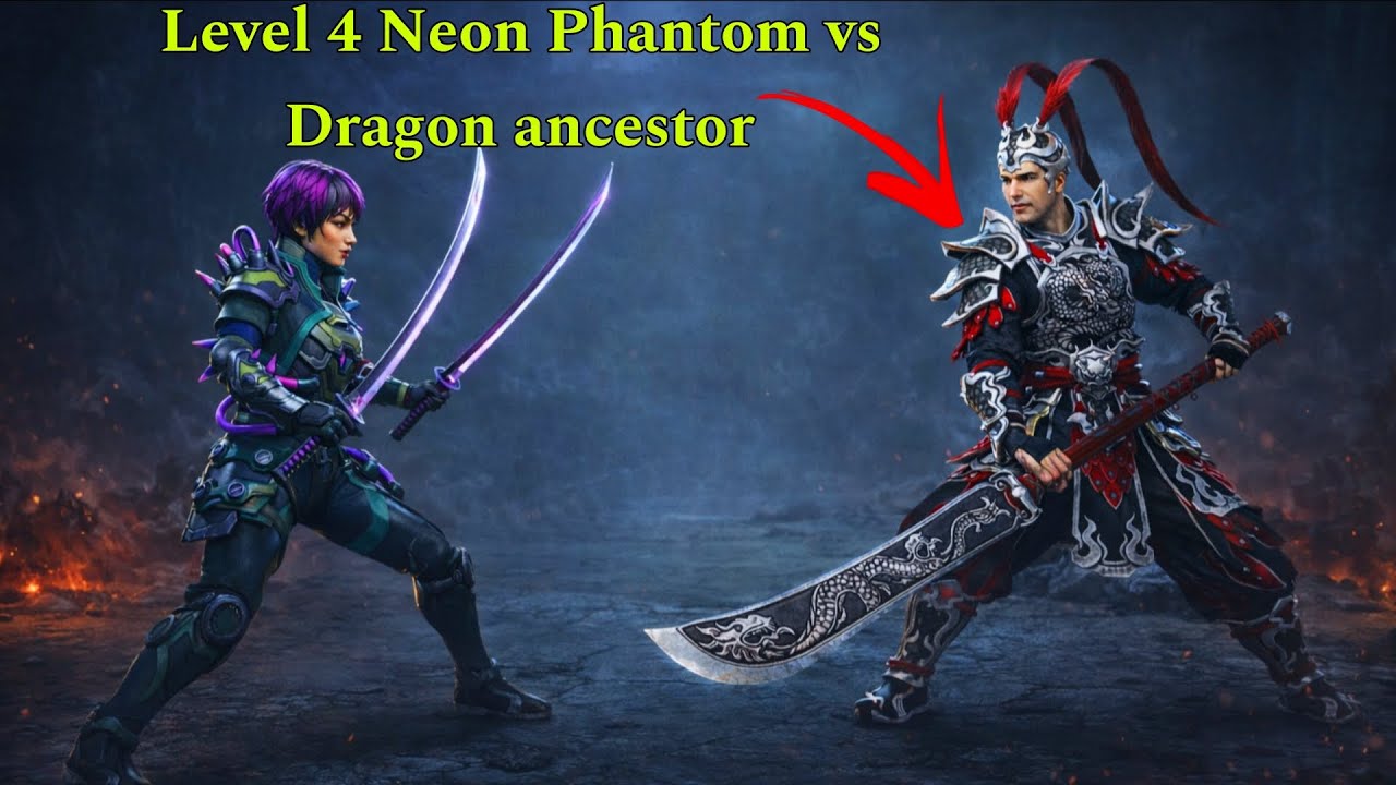 Level 4 Neon Phantom vs Hard Dragon Ancestor Boss | Shadow Fight 3 (Easy Win)