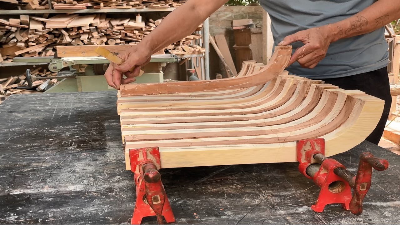 Professional Wood Joining Techniques // Wooden Cabinets Have Soft Curves And Delicate Colors
