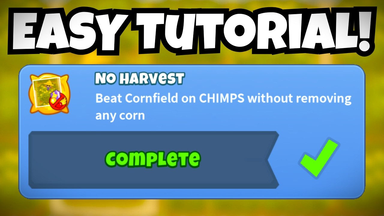 Easy NO HARVEST Achievement Tutorial! (CORNFIELD CHIMPS)