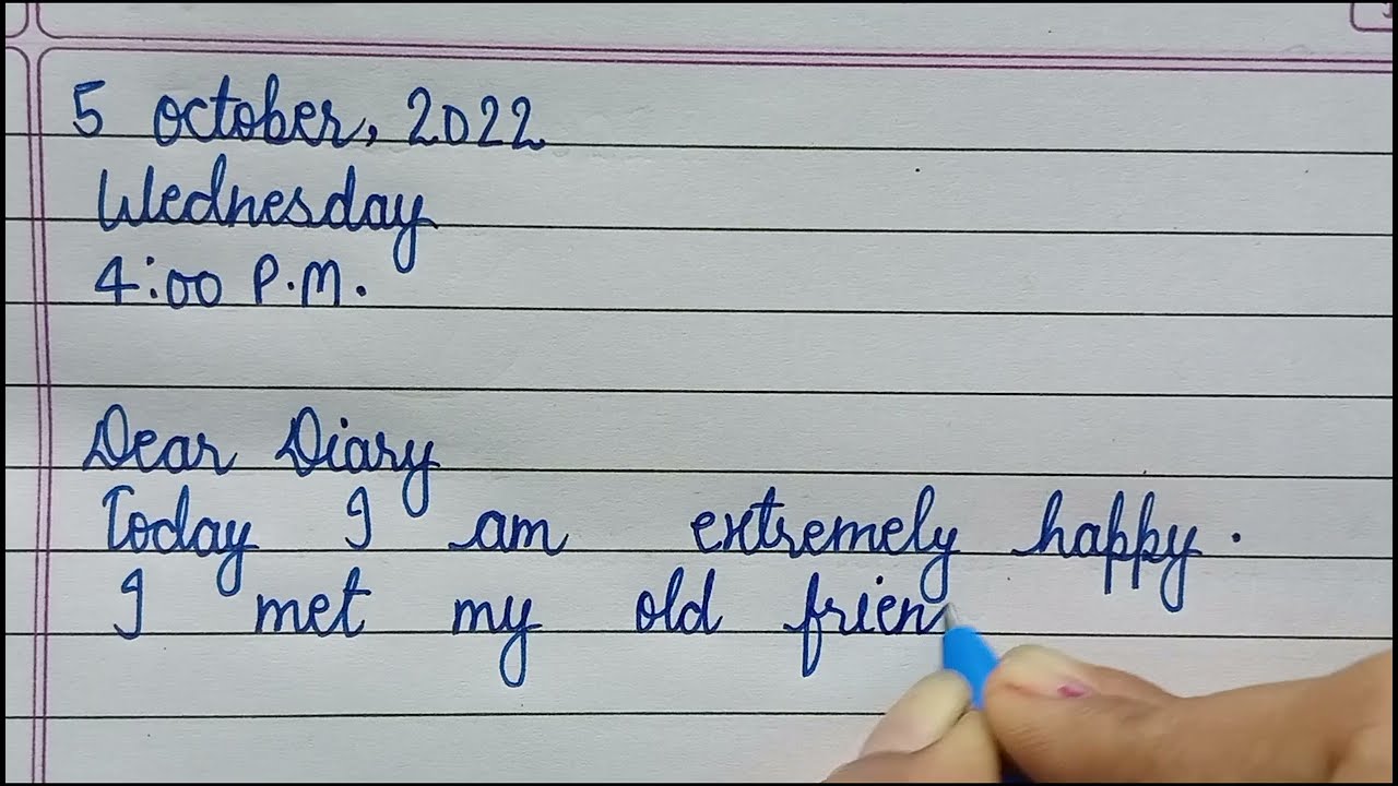 How to write diary writing || Diary entry on meeting an old friend ||