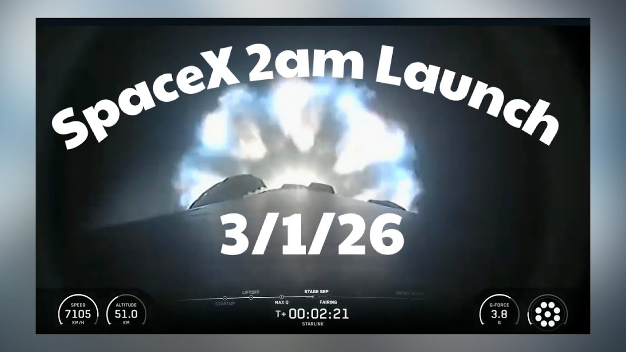 Запуск SpaceX в 2 часа ночи 1 марта 2026 года.