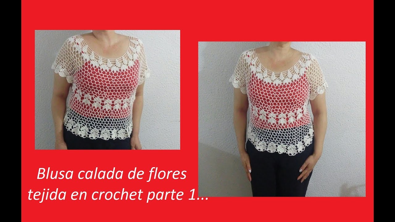 Blusa calada de flores parte 1