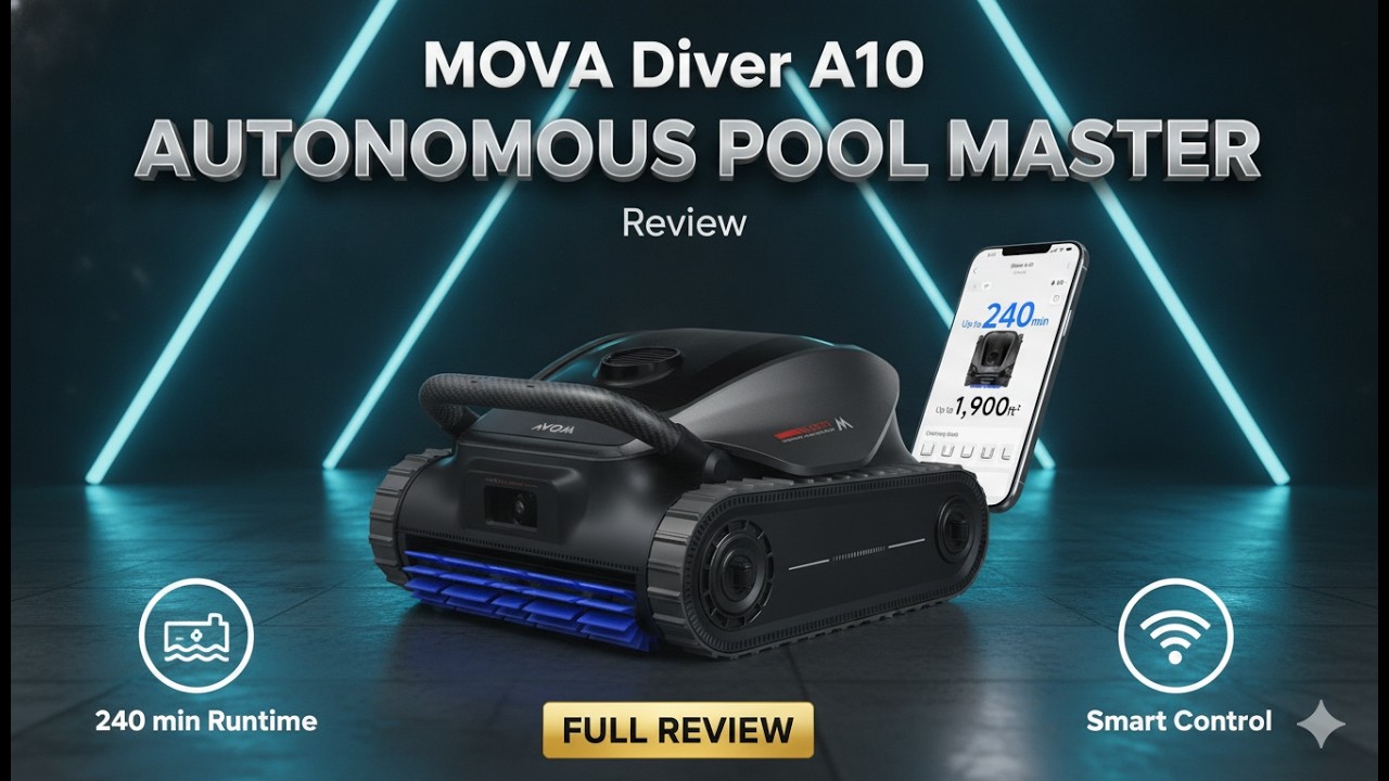 MOVA Diver A10 Review | 6000 GPH AI Pool Robot That Cleans Walls, Floors & Waterlines!
