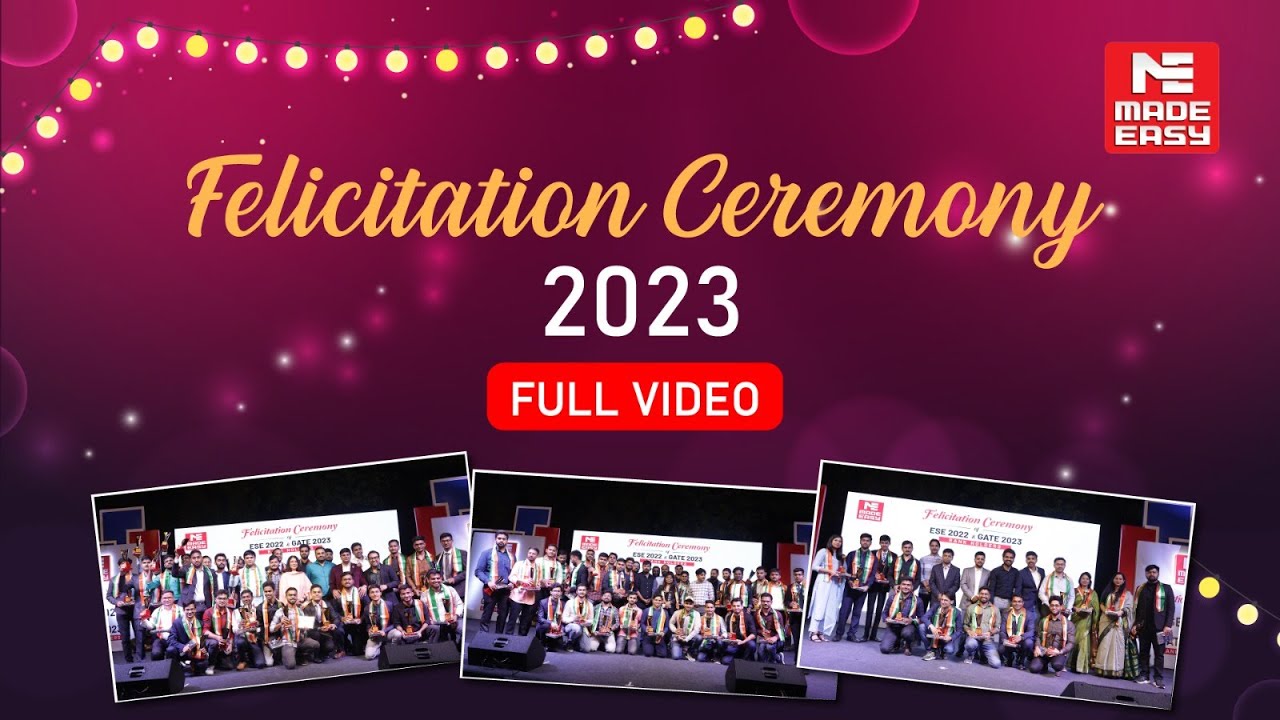 Felicitation Ceremony -Full Video |ESE 2022 & GATE 2023 Rank Holders |Celebrating Success| MADE EASY