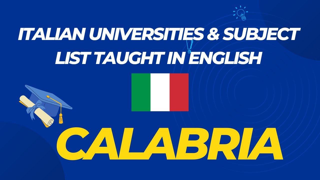 Calabria region public universities & subject list taught in English