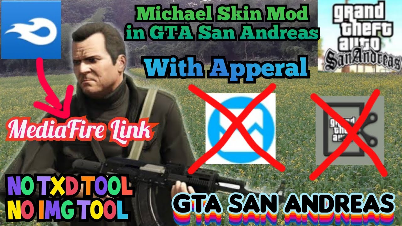 Michael Mod for GTA SA Android. GTA V to GTA San Andreas. No TXD Tool and No IMG Tool.