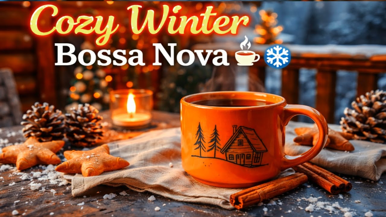 Cozy Winter Bossa Nova ☕❄️ Relaxing Jazz Cafe Music for Snowy Nights, Study & Warm Fireplace Vibes