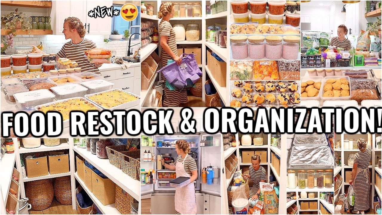 FOOD RESTOCK & HOME ORGANIZATION IDEAS!!😍 ORGANIZE WITH ME | PREPPING AND ORGANIZING MOTIVATION