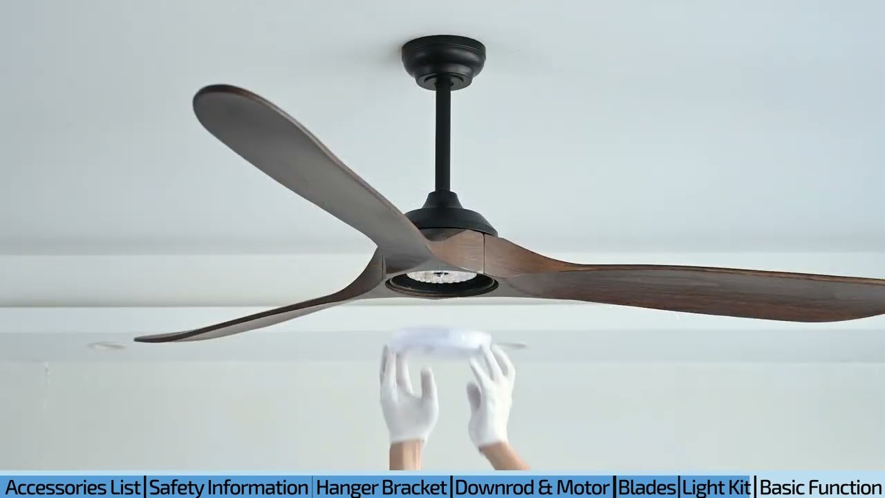 How to install addlon 3 Wood Blades Ceiling Fans with Lights