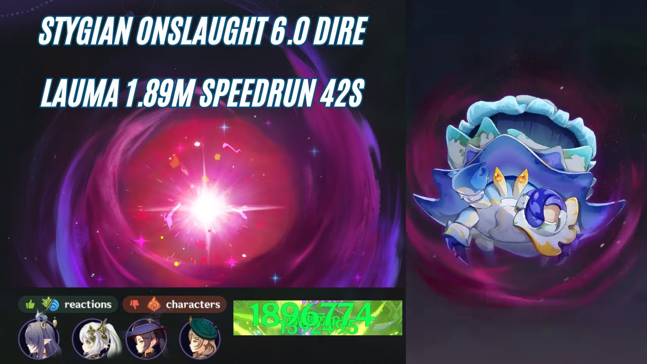 Lauma 1.89M DMG Speedrun 42S | Stygian Onslaught 6.0 Dire Crab
