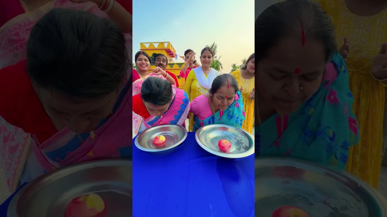 Who can eat the apple first funny Challenge Game