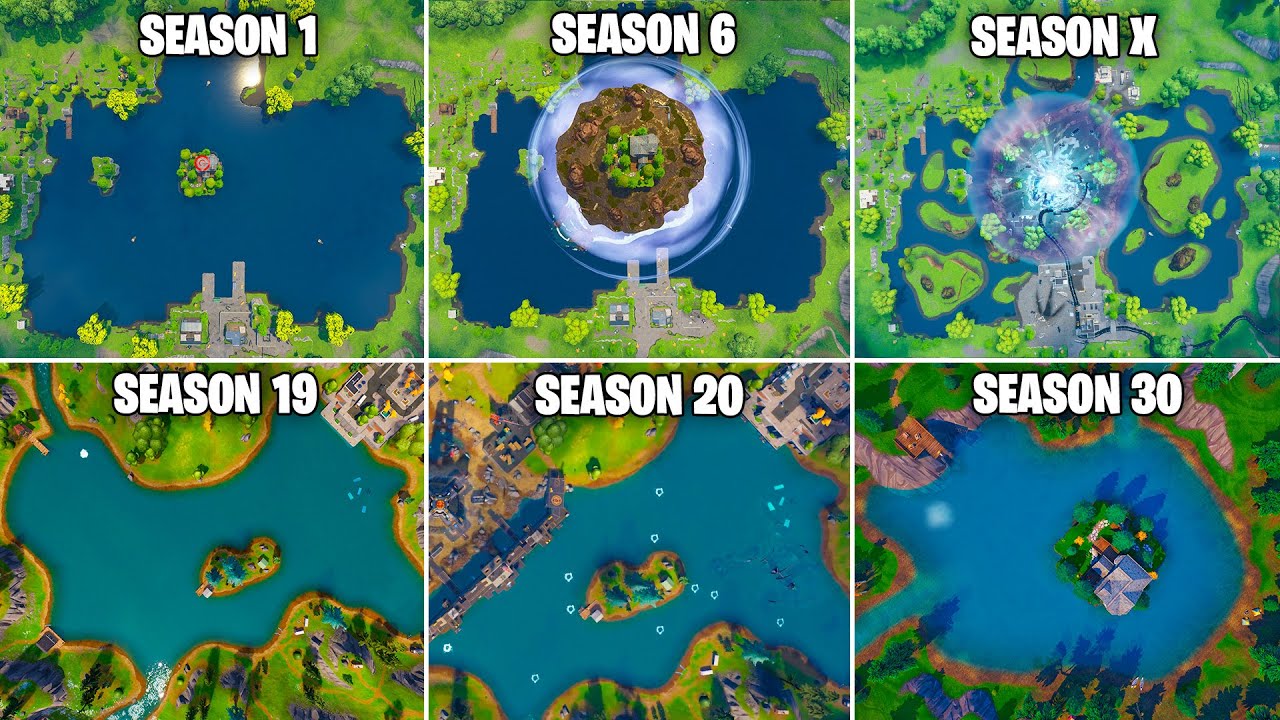 Evolution of Loot Lake in Fortnite (Chapter 1 Season 1 - Chapter 6 Season 1 Reload)