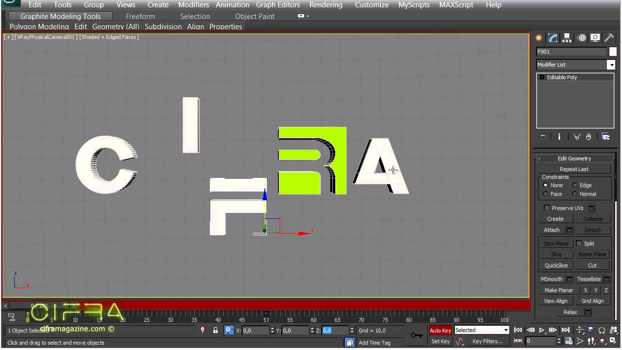 Анимация логотипа на основе параметра Visibility в 3ds max