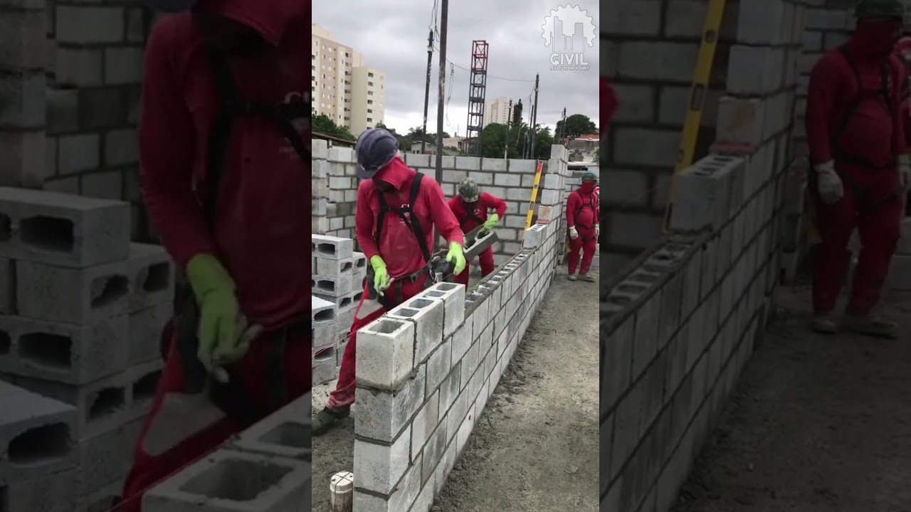 Hollow Block Installation Process #construction #civil #viral #design #house #block #hollowblocks