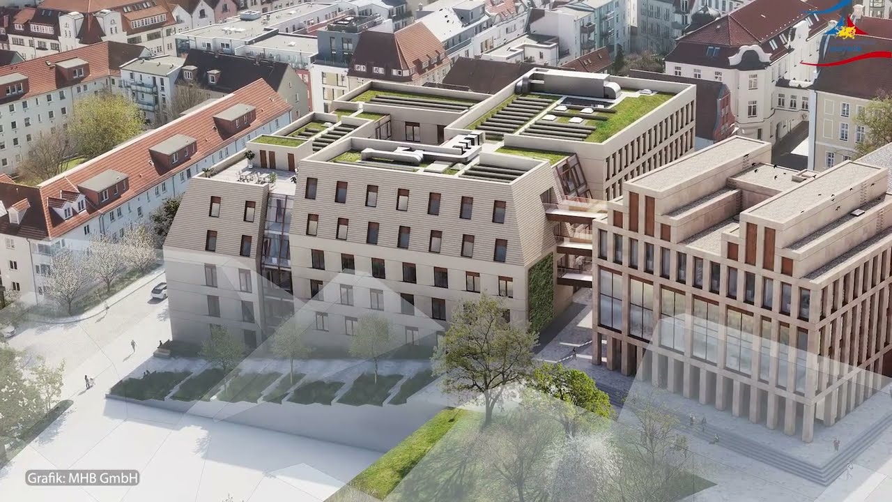 Das Rathaus wird erweitert. Es entsteht ein Neubau für die Verwaltung sowie ein Zweigiebelhaus.