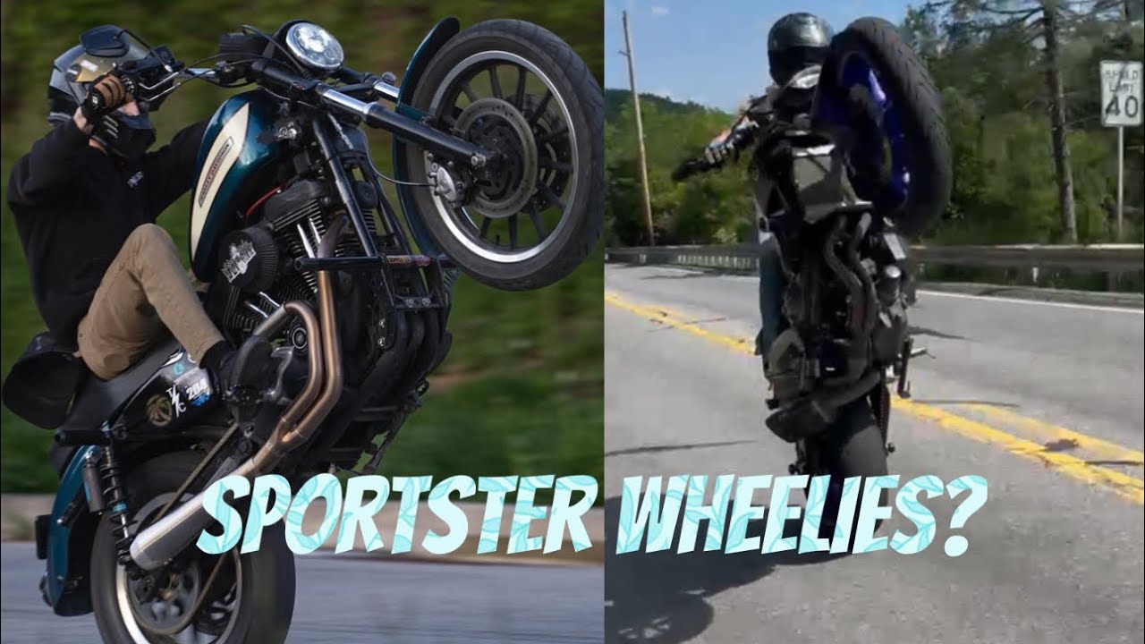 Harley Sportster Wheelies!?? Country Road Cruising