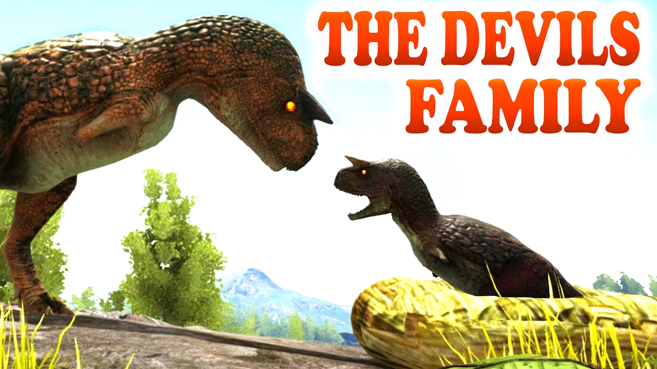ARK THE CARNO DEVILS FAMILY Play As A Dino Mod Carnotaurus & Compy Gameplay