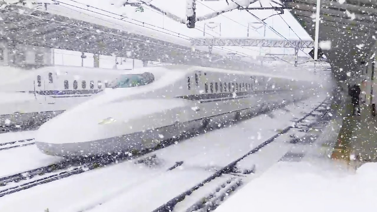 🇯🇵Riding the Tokaido Shinkansen on a Heavy Snow Day || Nagoya→Kyoto