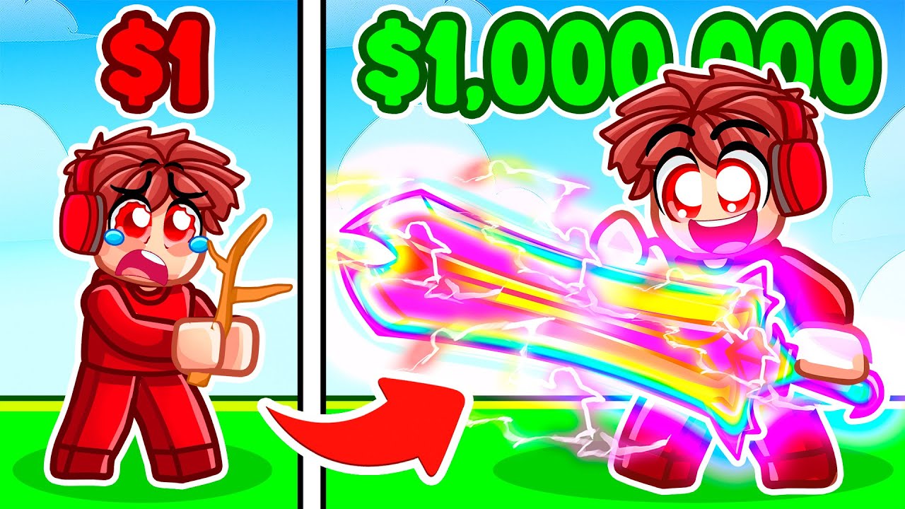 Меч за 1 против 1 000 000 долларов в Roblox