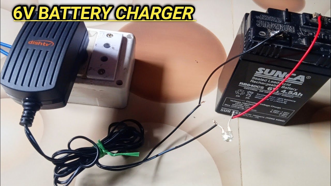How To Charge 6V Battery At Home||12V DTH Charger 👍