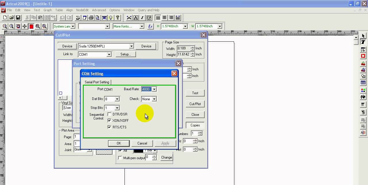 How to set up artcut to cutting plotter